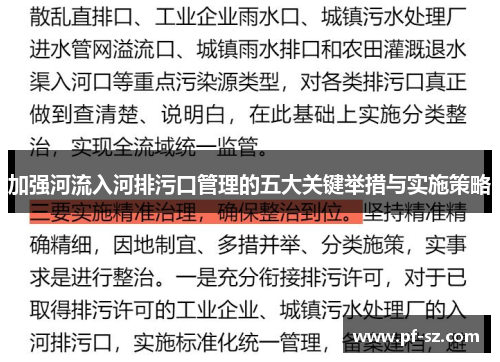 加强河流入河排污口管理的五大关键举措与实施策略 加强河流入河排污口管理的五大关键举措与实施策略